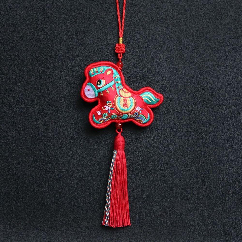 Spring Festival New Year Horse Pendant Chinese Style Car Hanging Ornaments  Festive Accessory