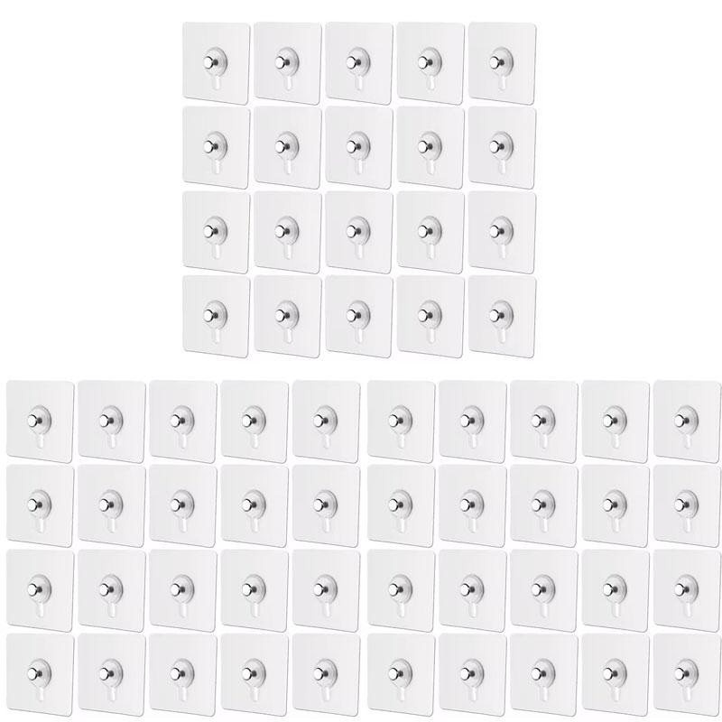 20-120Pcs Self-Adhesive Wall Hooks, Hanging Picture Frames, Posters, Clocks And Other Multi-Purpose, Home Organization