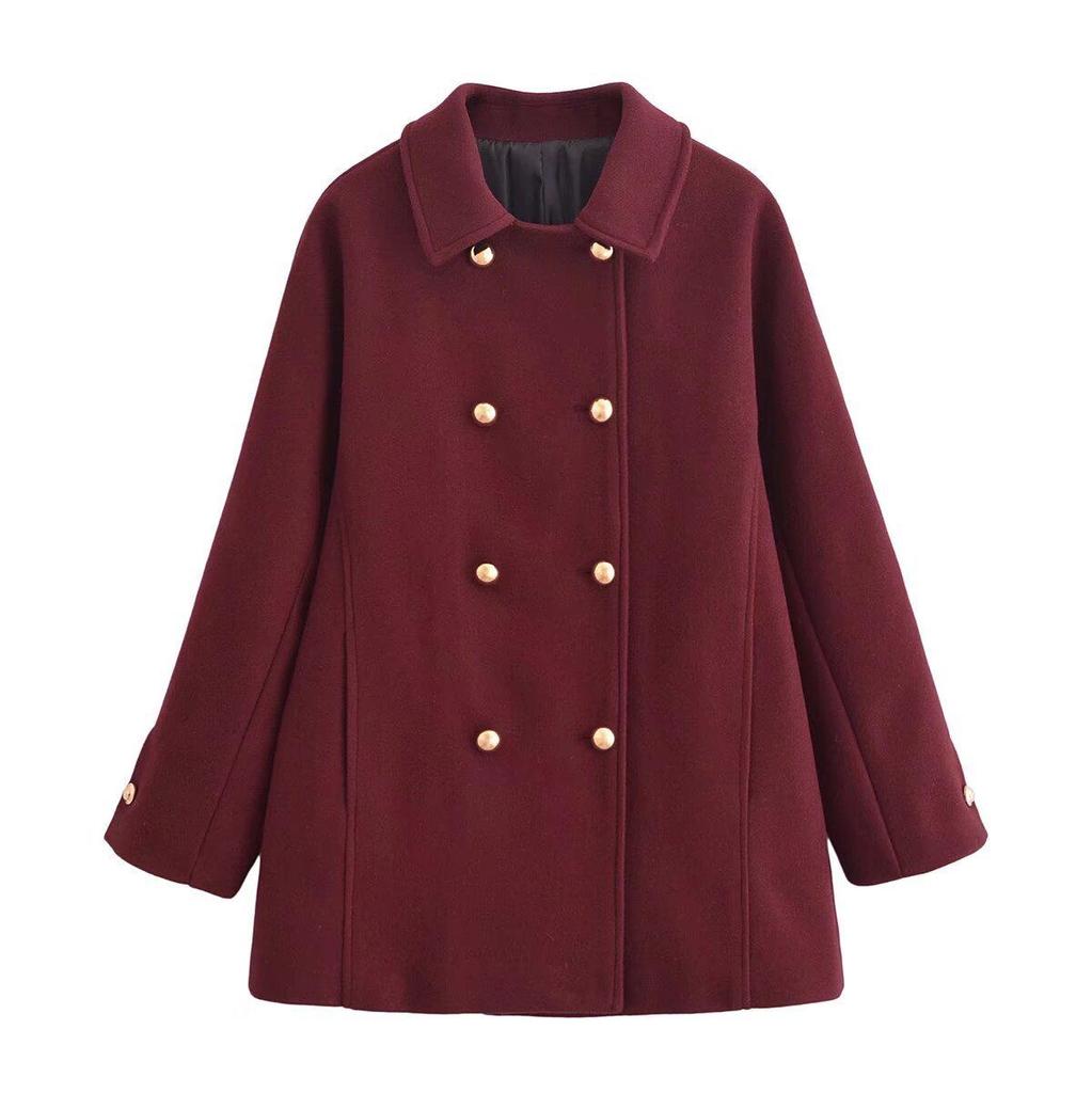 2024 Women's Double-Breasted Winter Coat - European & American Fashion Style