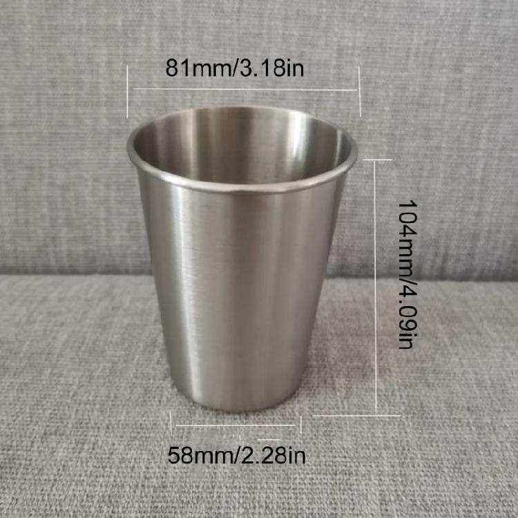 10Pcs Comfortable Rolled Mouth Cups Stylish Stainless Steel Cup Set with Rolled Brims for Parties and Outdoors