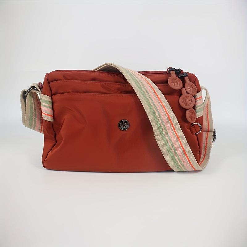 

Сумка через плечо из нейлона оливково-зеленого цвета с несколькими карманами, регулируемым широким ремешком, застежкой-молнией, легкие сумки через плечо для женщин, повседневных поездок на работу и на работу, повседневных случаев красный