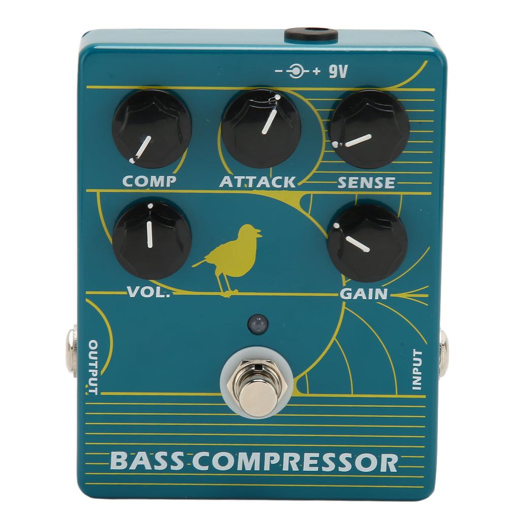 Bass Guitar Pedal Aluminium Alloy 1/4in Monophonic Input Output Bass Compression Pedal for Musician