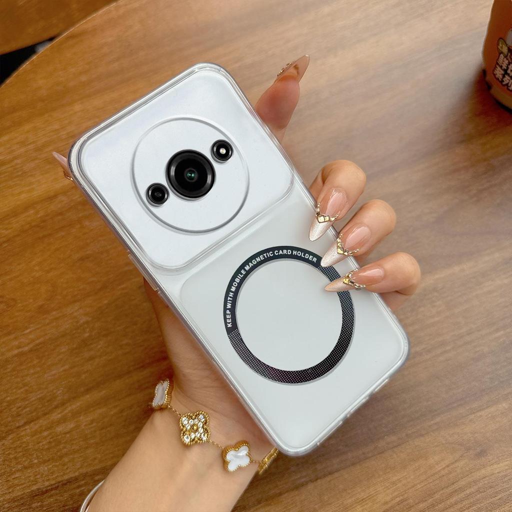 Case for Xiaomi Redmi A3x,A3,POCO C61 Wireless Charging Magnetic Ring Casing Anti-Fingerprint Matte Cover