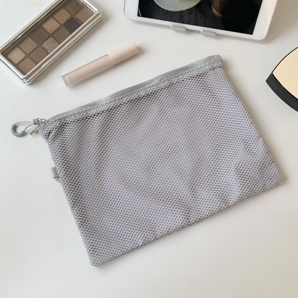 Multi-purpose Mesh Makeup Storage Bag Card Holder Double-layer Mesh Coin Purse Lipstick Cosmetics Square Travel Mini Bag Travel