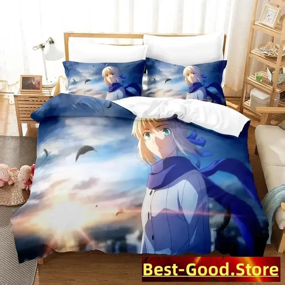 3D Print Anime FateStay Night Unlimited Blade Works Bed Set Duvet Cover Pillowcase Bedding Set Bed Linen Sheet Quilt Cover Full