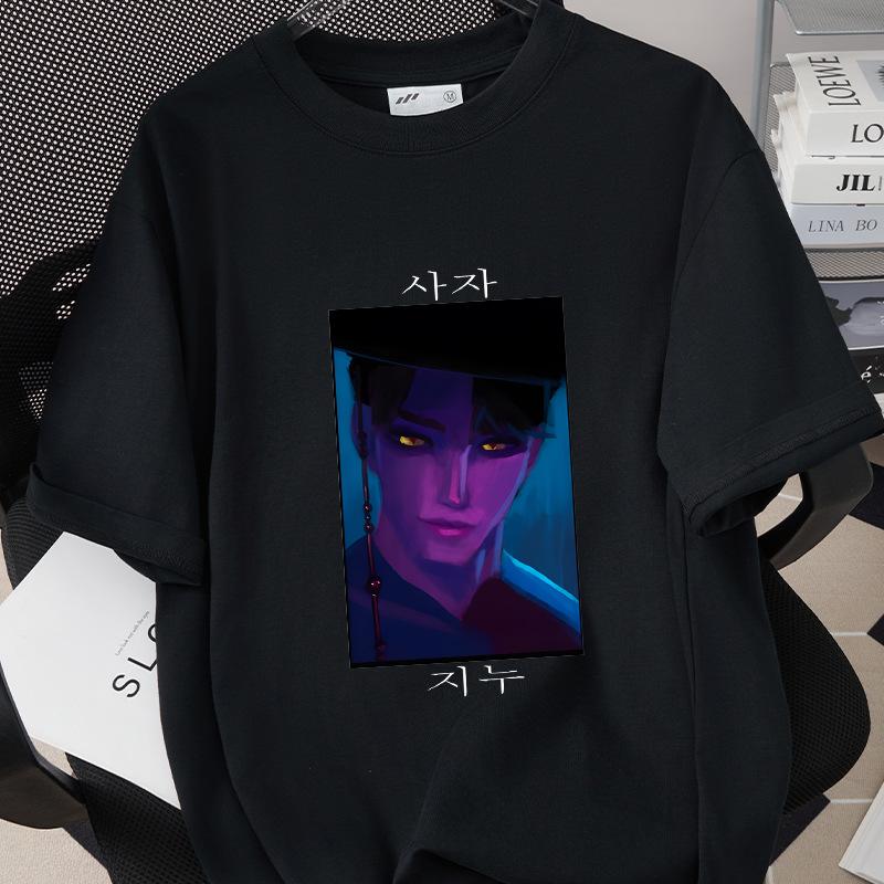 Kpop Korean Wave Witch Hunt Printed Short Sleeved T-shirt