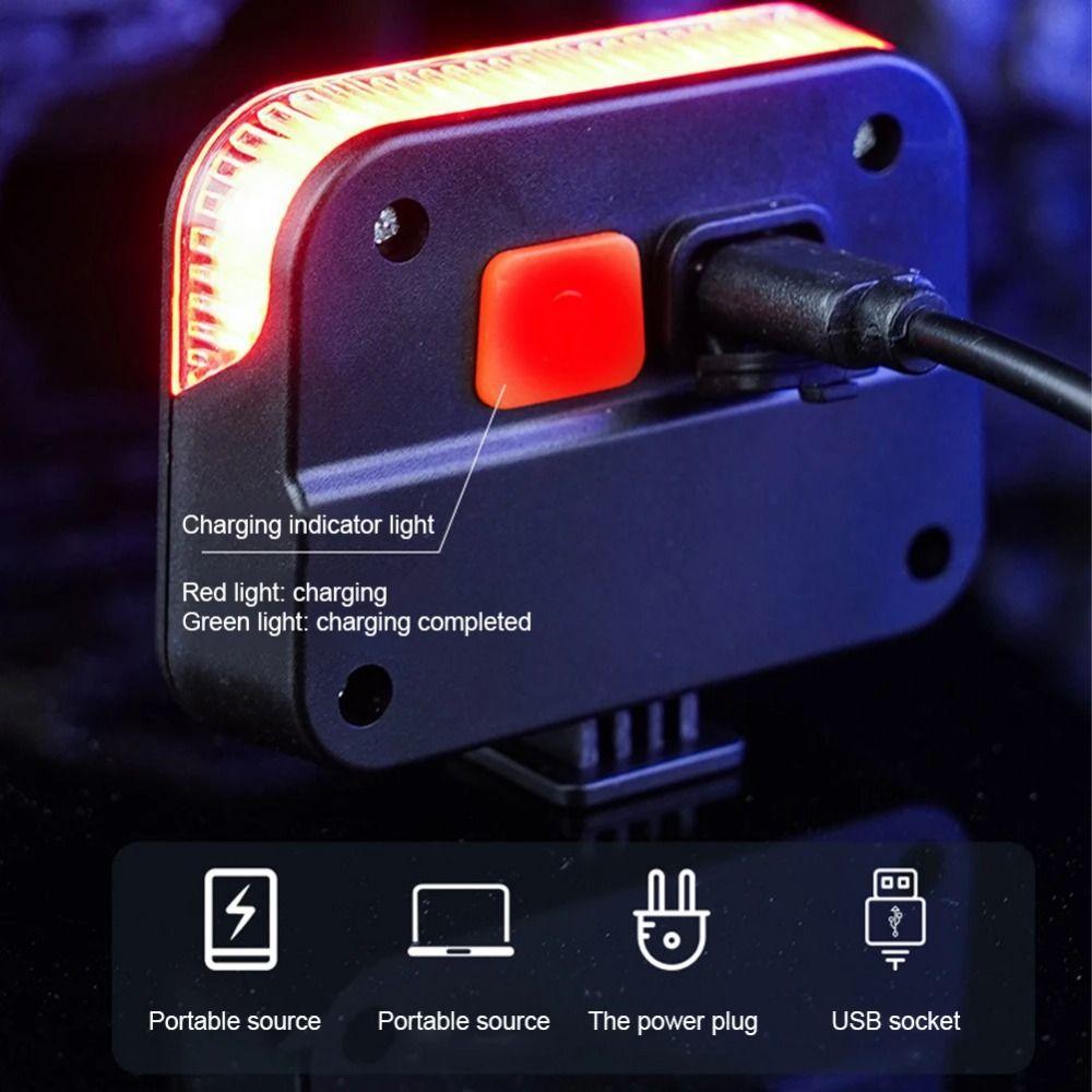 Waterproof Bike Solar Taillights 6 Gears Emergency Warning Lights Solar Bicycle Rear Light  Outdoor