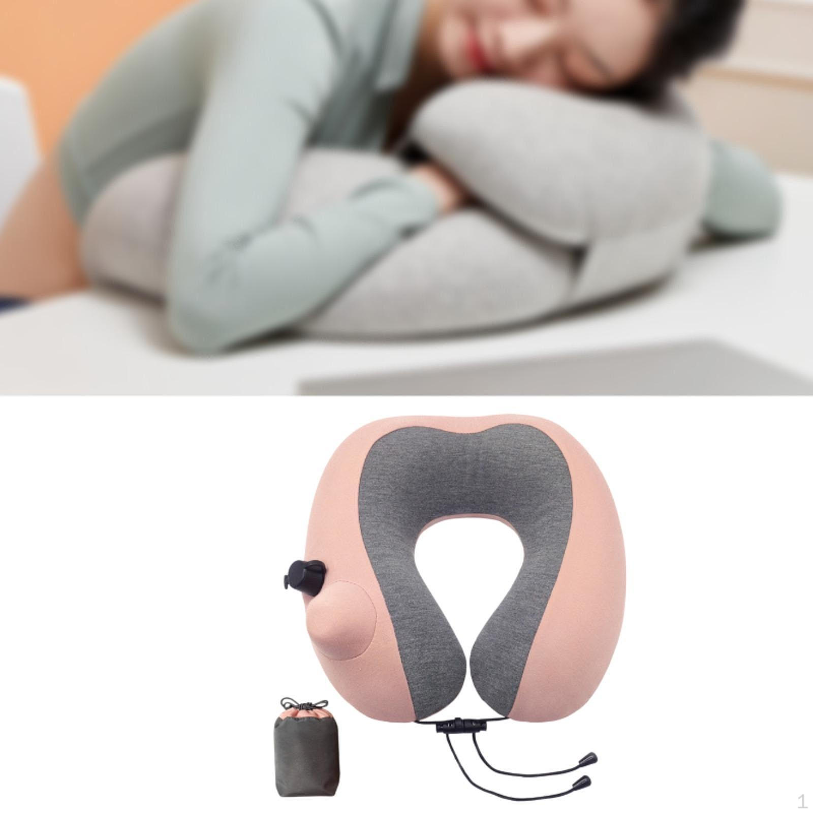 

Надувная подушка для путешествий в виде самолета, летающая U-образная, дышащая, чехол 11,81 дюйма x 11,42 дюйма x 3,94 дюйма розовый