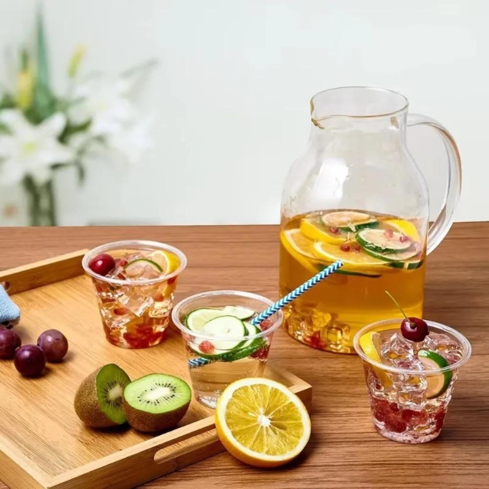 50pcs Transparent Disposable Plastic Drink Cups 250/300 ML Yogurt Container Ice Cream Cup  Wedding