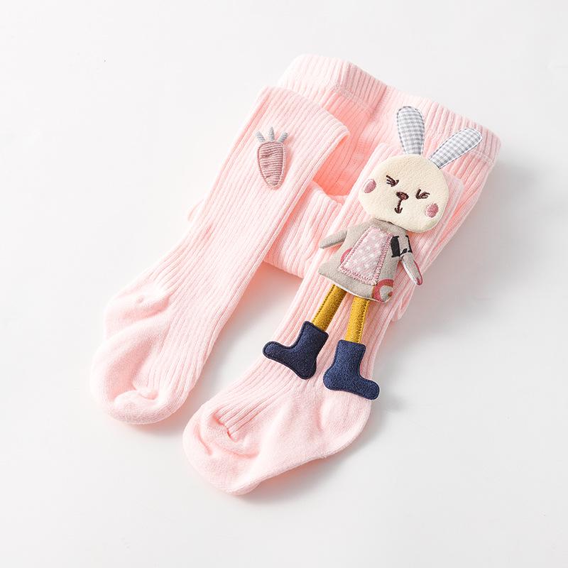 Girls' Thermal Leggings: 2020 New Style with Rabbit Design - Footed Baby and Toddler Tights for Spring and Autumn.