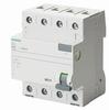 Circuit Breaker - Siemens - 5SV3446-6 - 4 Poles - 63 A - 100 mA - DIN Rail