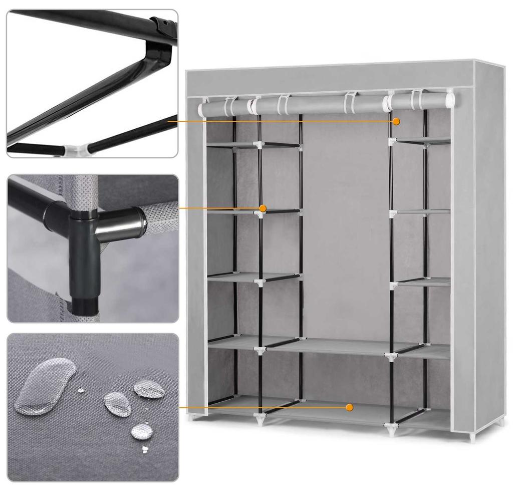 Large Massido Textile Wardrobe - Gray
