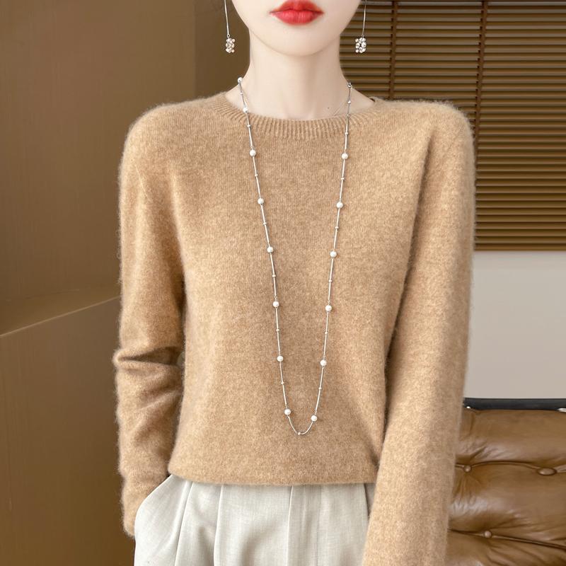 Women's Cashmere Sweater Qinghe Cashmere 30% Cashmere 70% Wool Autumn and Winter Pullover Warm and Fashionable