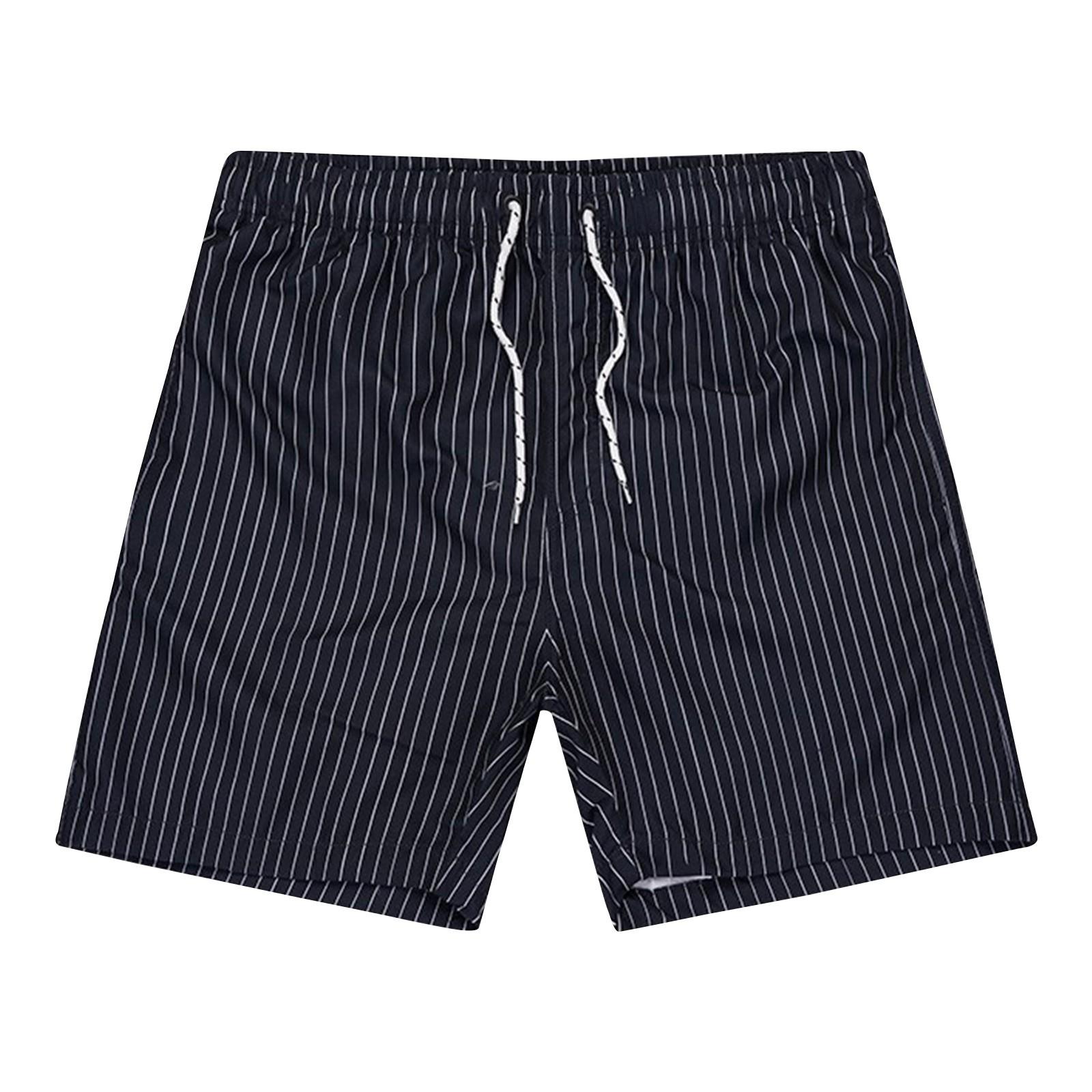 

Мужские повседневные модные шорты в полоску с принтом Мужские свободные дышащие шорты с принтом L чёрный