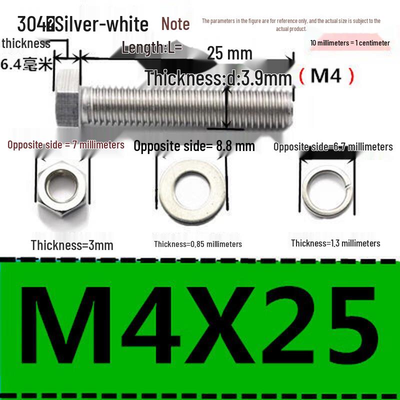 304 Stainless Steel Hex Head Bolt, Screw & Nut Assortment Set