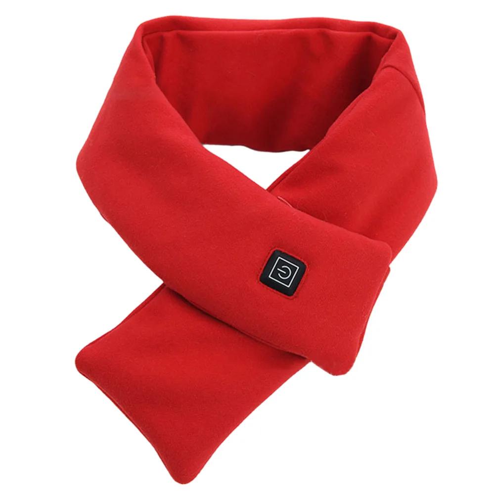 Warm Heated Scarf USB Charging Electric Heated Scarf Cold-Proof Thermal Neck Wrap Warmer Washable for Climbing Hiking Cycling