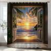 1 Piece Natural Forest Scenery Outside The Window Shower Curtain, Bathroom Decorative Shower Curtain,Home Curtain With Hooks