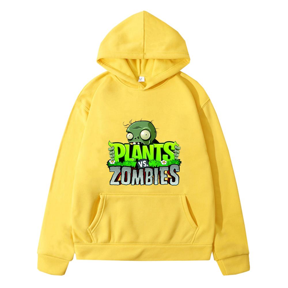 Plants Vs Zombies Autumn Anime Hoodie Fleece Sweatshirt Sport Hoodies Cartoon Jacket Boy Pullover Y2k Sudadera Kids Clothes Girl