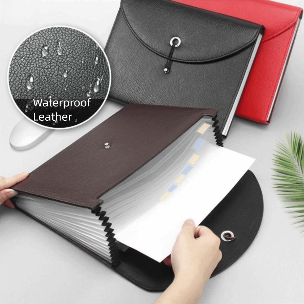 13 Pockets Expanding File Holder Waterproof A4 Files Briefcase Accordion File Organizer  Office