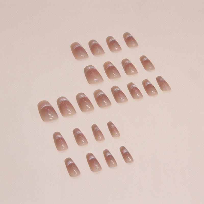Smiling Cat Blush Gradient Wearable Nail Art Patches - Ballerina Nails, 24 Pieces