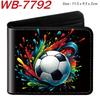 Sports Ball Theme Short Bifold Wallet Colorful Print Mini Coin Purse Card Holder for Women Multi-Color 1pcs