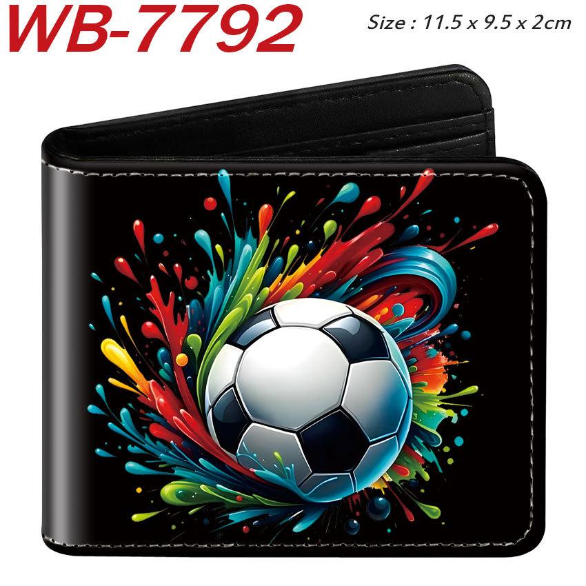 Sports Ball Theme Short Bifold Wallet Colorful Print Mini Coin Purse Card Holder for Women Multi-Color 1pcs
