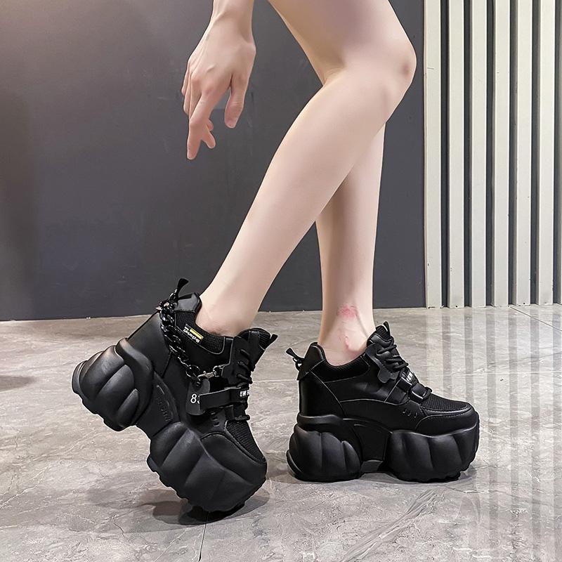 10CM Heels Platform Sneakers Fashion Thick Sole Casual Shoes for Women Breathable Comfort Women's Chunky Sneakers Zapatos Mujer