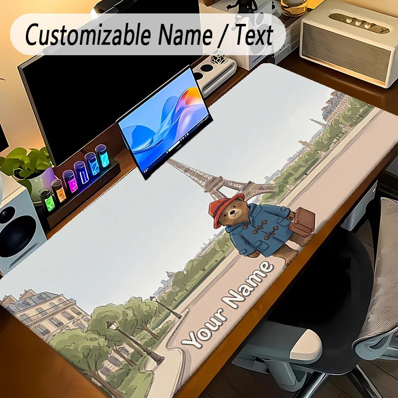 Large Mouse PadPaddington Custom Name Text Personalized Desk Mat Non Slip Gaming Pad