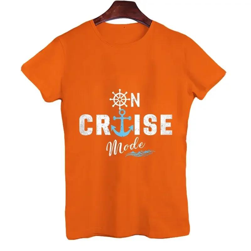 Men's T-shirt Top On Cruise Mode Print Short Sleeve Streetwear Men Tshirt Casual Tops Summer Vacation Clothing Male Tshirt Tees