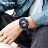 Sanda Cool Large Dial Six-Needle Waterproof Men's Watch with Genuine Leather Strap - Trendy and Fashionable Design.
