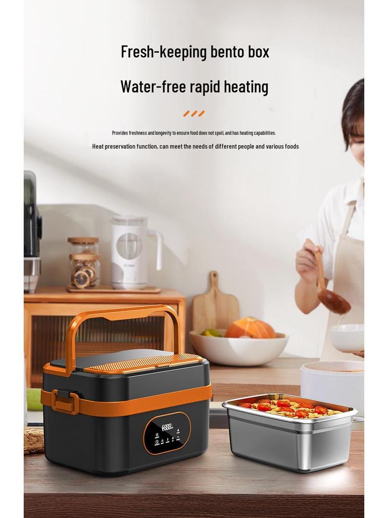 Self-Heating Insulated Wireless Lunch Box - Stainless Steel for Students & Office Workers