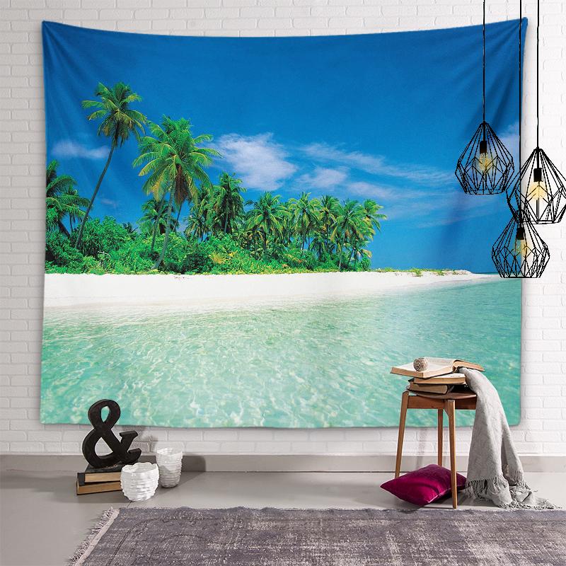 

Природные пейзажи Эстетический гобелен Закат Вечерний пляжный пейзаж Художественный настенный гобелен Общежитие Спальня Украшение дома 100X75CM