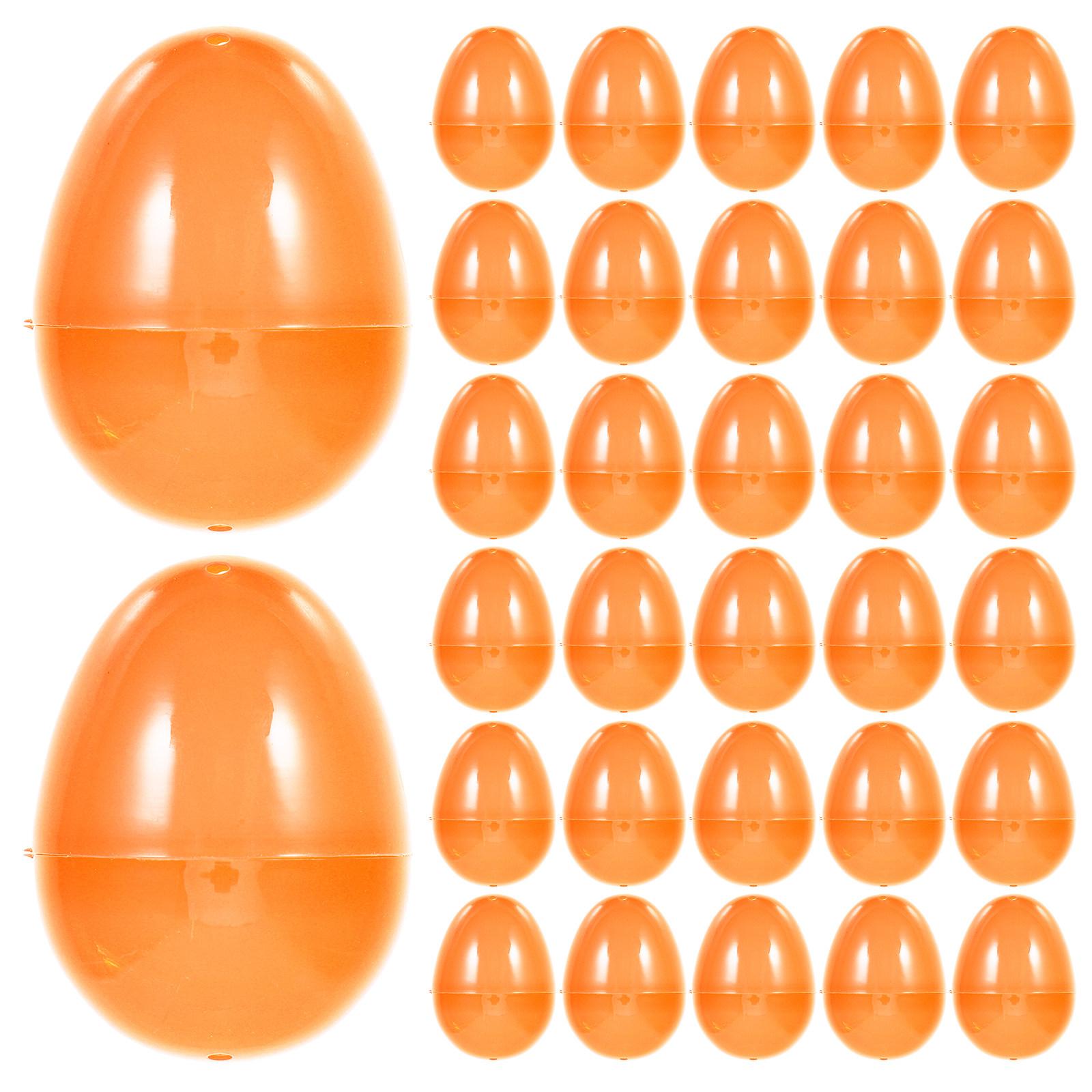 

72 Pcs Lottery Gacha Easter Egg Toys Eggs Fillers Basket Stuffer Candy Holder Baskets Colorful Eggshell Props for Kids оранжевый