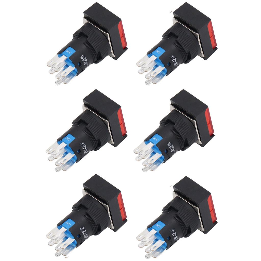 25 Pcs Push Button Switch Light Indicate Self Locking Long Life Industrial Control Push Switch Button for Contactor 24V