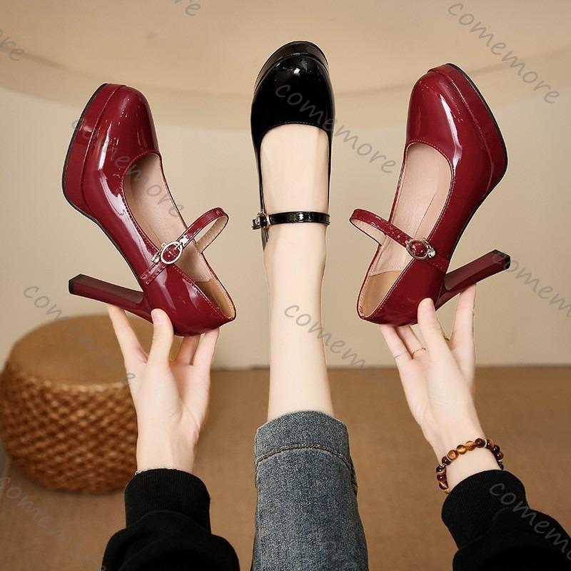 Fashion Comemore Elegant Women High Heel Shoes Spring Autumn Fashion Platform Pumps Single Shoes Solid Color Party Dress Heels Women