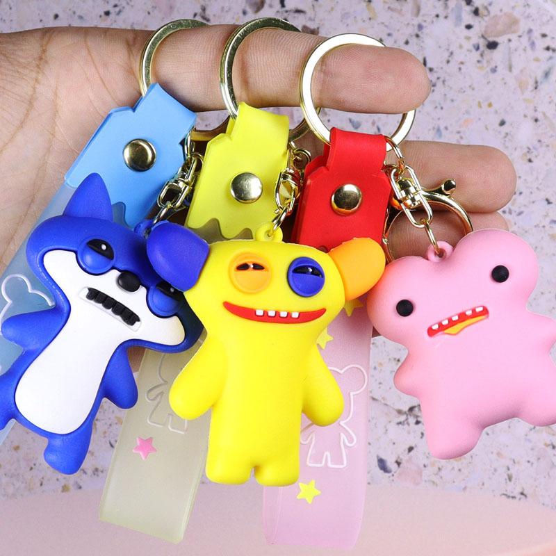 Ugly Cute Funny Tooth Monster Keychain Plush Doll Creative Backpack Pendant Ornament Lovely Small Figure Toy