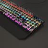 MageGee Typewriter Mechanical Gaming Keyboard, Retro Black Punk Round Keycaps, RGB Rainbow Backlit Wired Keyboard for Laptop, Mac, PC, and Gamers