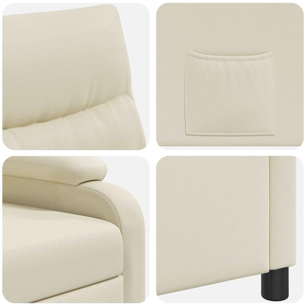 Recliner Chair Cream Faux Leather
