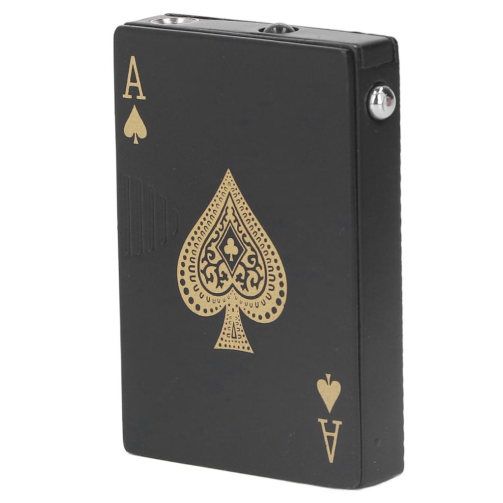 Poker Lighter Windproof UV Light Zinc Alloy Refillable Cigar Cigarette Lighter for Men Women Black