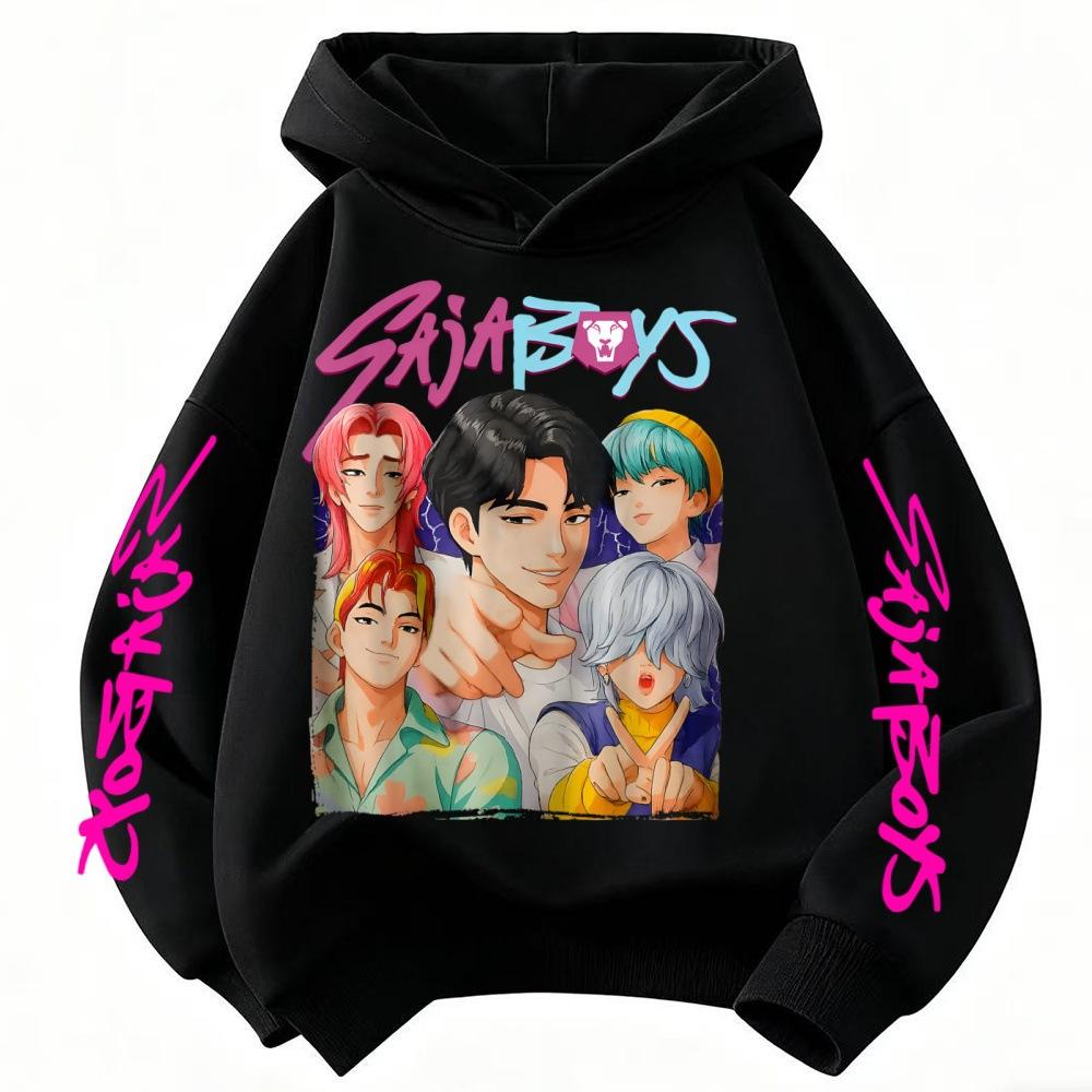 Girls' and Boys' Fashion Hunter Girls Group Hooded Sweatshirt Autumn/Winter Kids' Loose-Fit Casual Sweatshirt