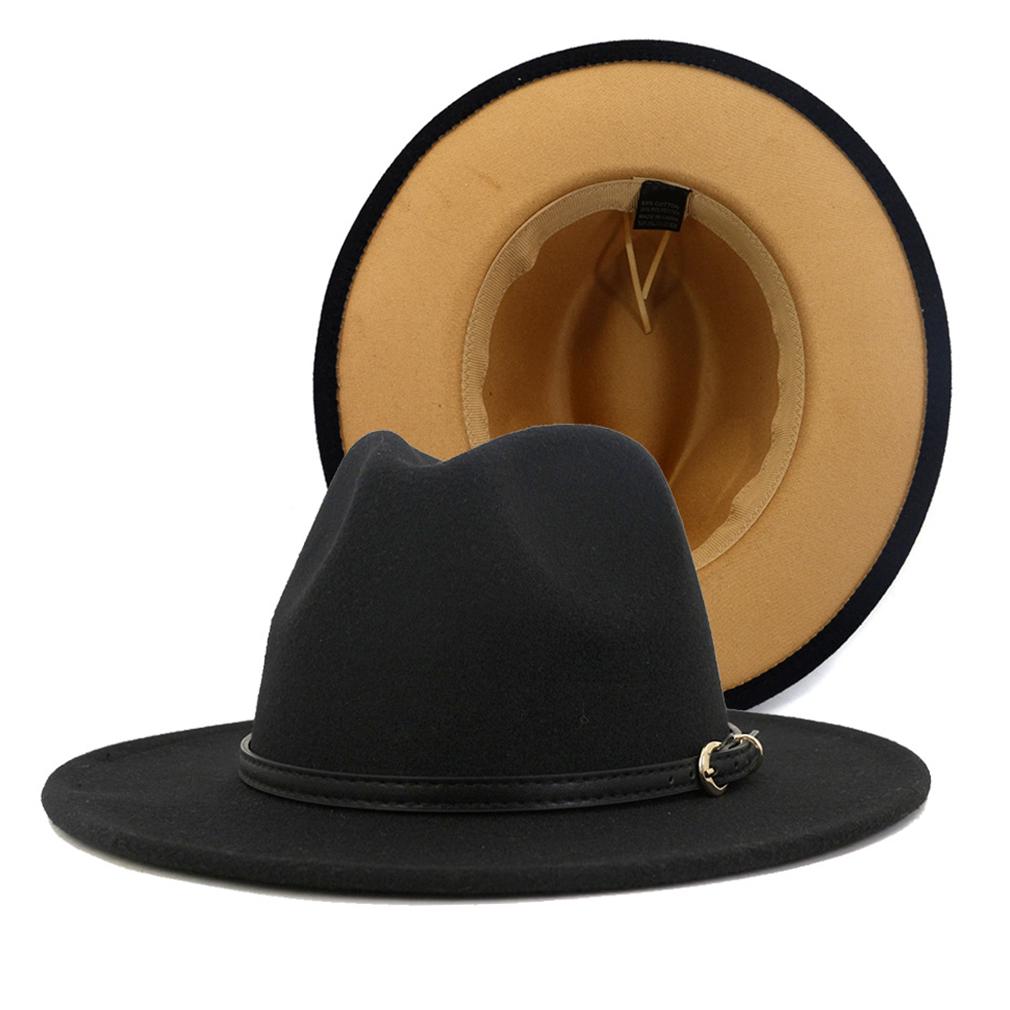 Fashion Patchwork Felt Hat Women Men 