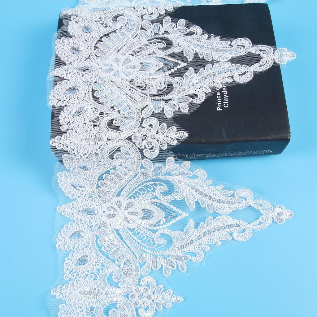 Car Bone Lace Lace Sequins Width 23Cm White Lace Fabric Underwear Women'S Dress Children'S Lace Fabric