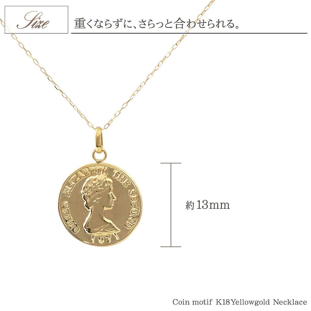 Barzaz Coin 18k Yellow Thin for Women Necklace, Gold, Slim, Coin, 40cm,