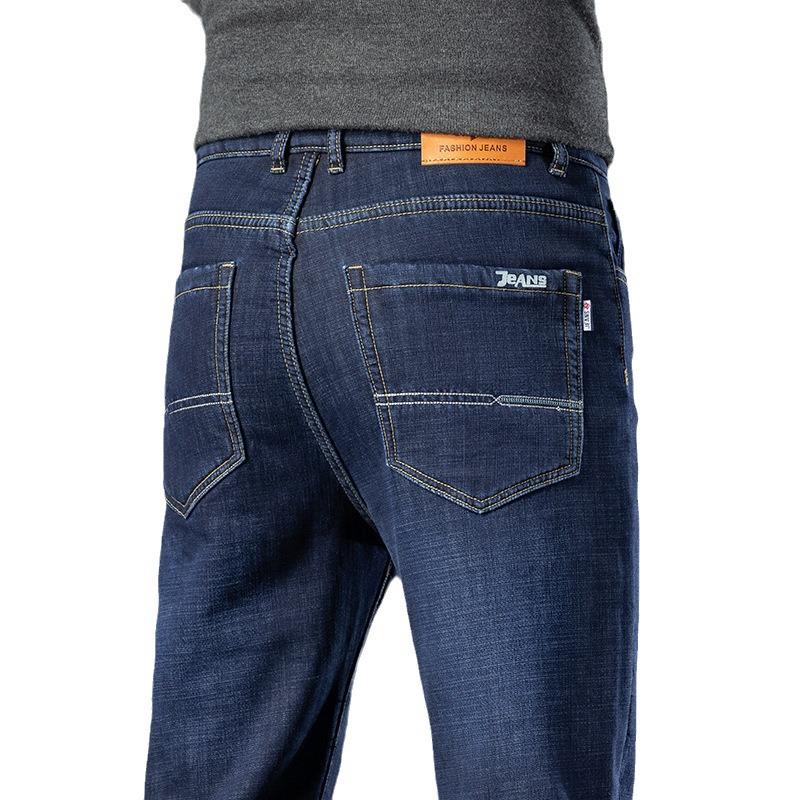 Men's Winter Loose Straight-Leg Lambswool Jeans - Business & Trendy Dad Pants