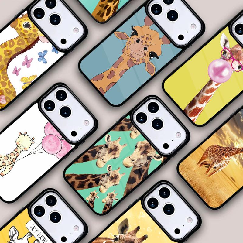Giraffe Anime Cute Phone Case For IPhone 17 16e 15 14 13 12 11 Pro Max Air Mini Soft Protective Cover