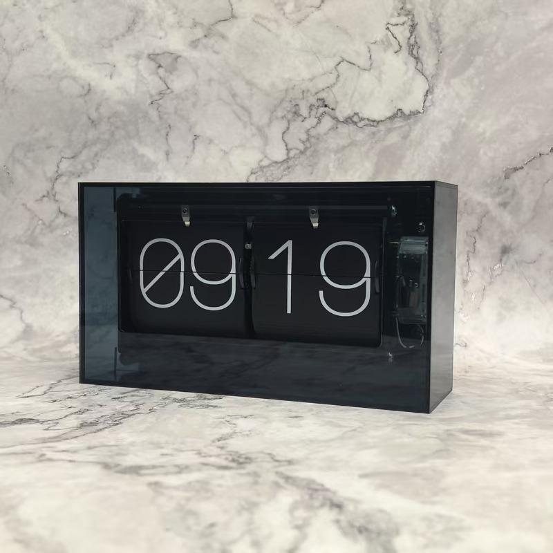 

Page Turning Clocks Flip Desktop Clock Bedroom Modern Creative Electronic Watch Bedside Table Watches Decoration Accessories чёрный