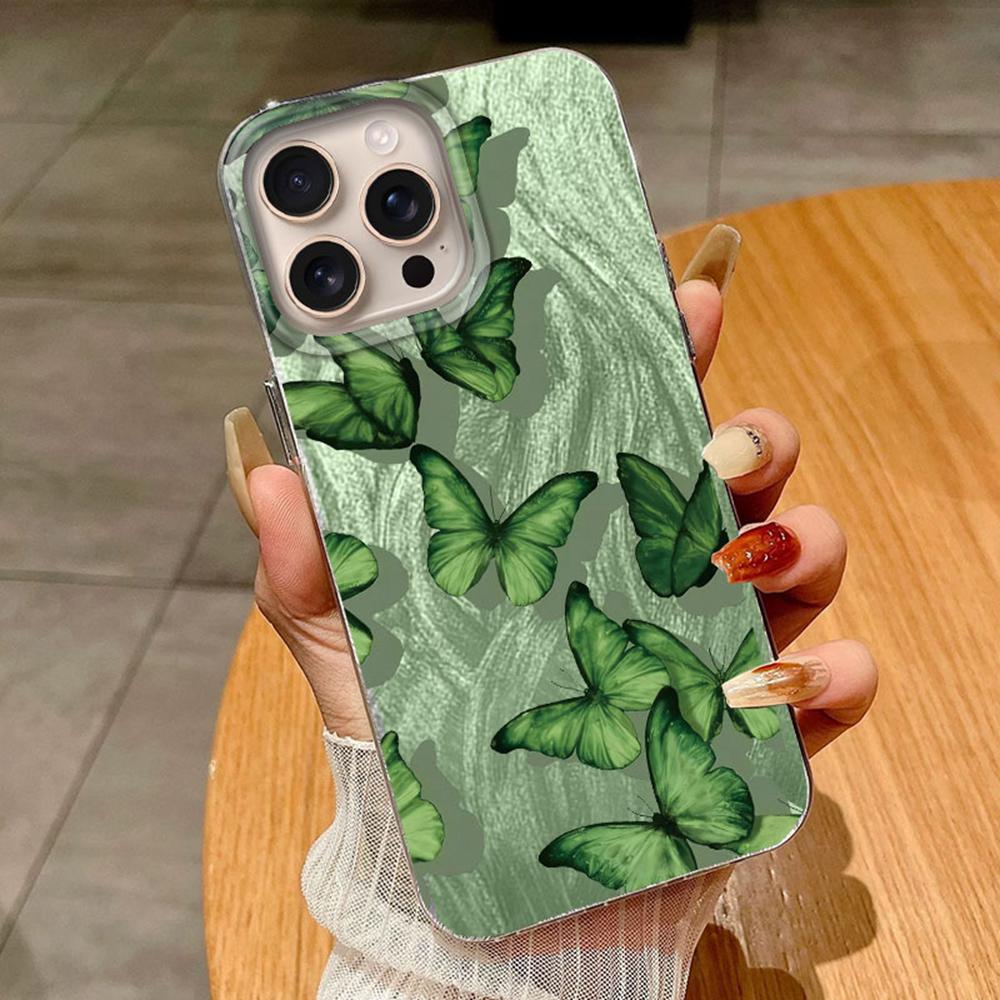 Gradient Colorful Pueple Butterfly For Apple iphone 16 Pro Max 16Plus 16e Cases Cover Soft Phone Case Fundas Silicone Clear Shell Back TPU Bumper