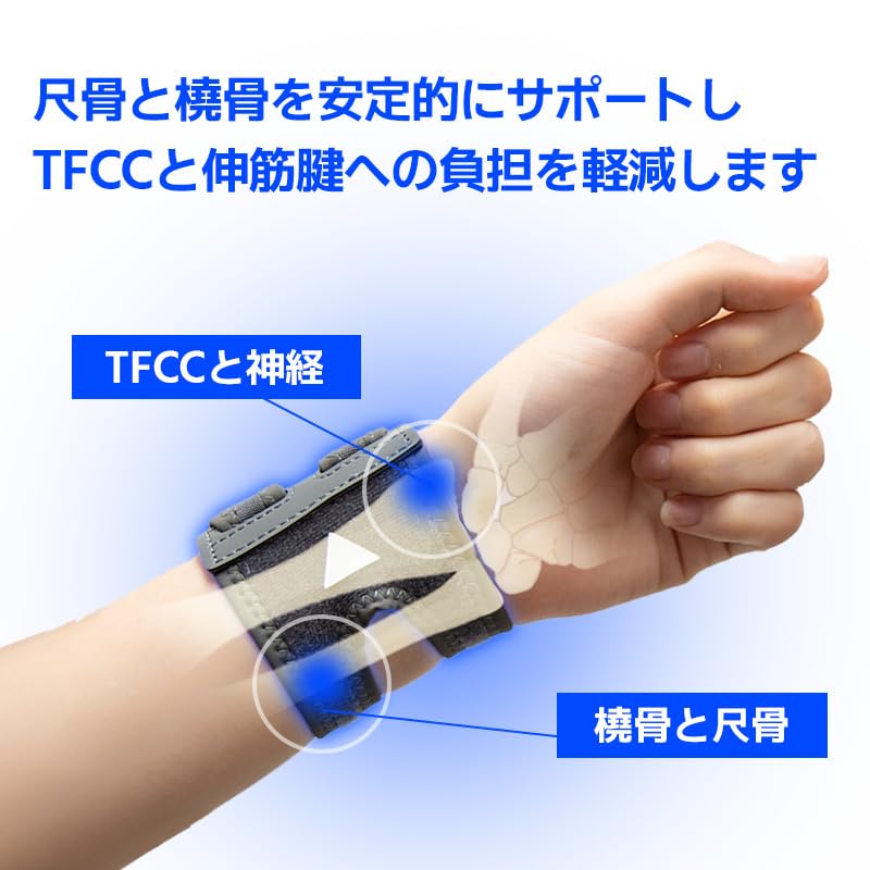 GRIPIT Double Line Air Wrist Guard | TFCC compliant, ultra-thin 1mm, 6 colors available, unisex (Black (Burakku))