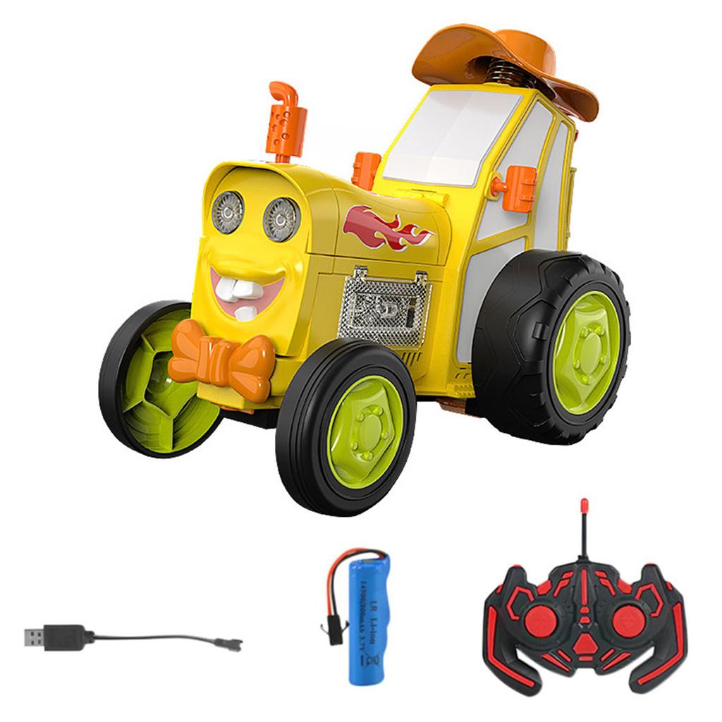 Crazy Jumping Car Toy, Remote Control Car With Headlights And Music, Rechargeable RC Trucks, Cartoon Car Toy Crawler Toy Cars For Kids Gift
