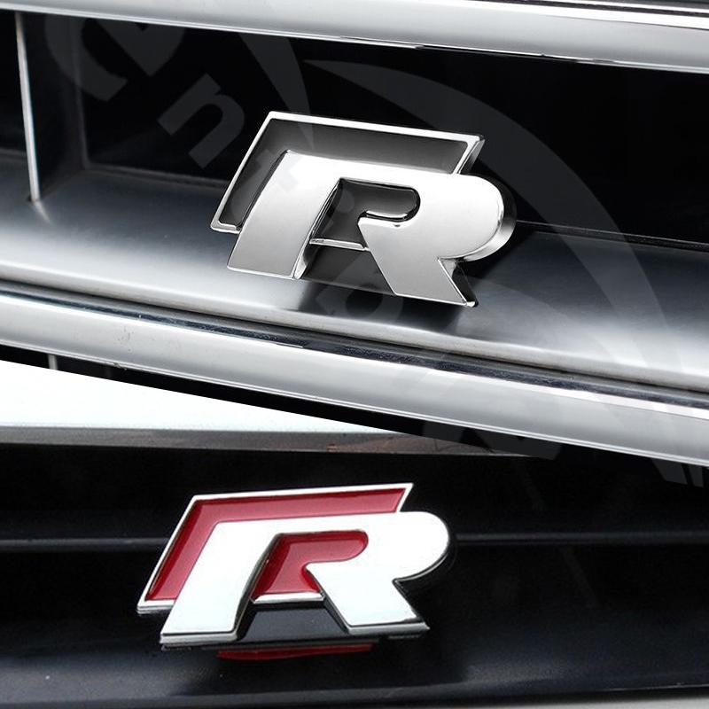 Ear1 for Volkswagen VW Golf R Rline Tiguan Touareg Polo GTI Passat Scirocco 3D Metal Trunk Badge Modification New Body Sticker